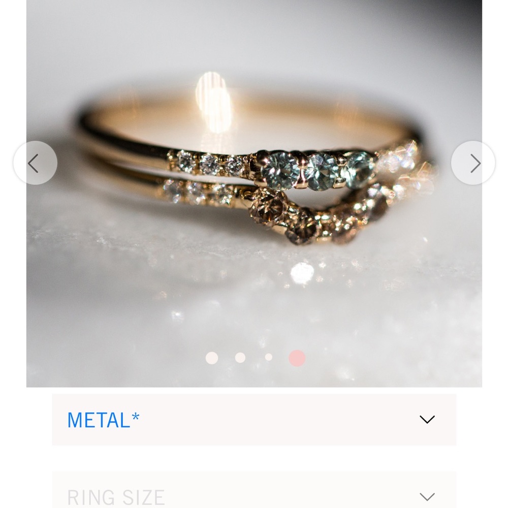 Jennie Kwon - Three Green Sapphire Equilibrium Ring (like new) - Picture 7 of 13